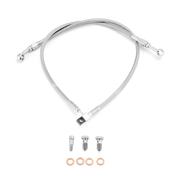 Stainless Steel Hydraulic Front ABS Lower Brake Line Kit for 2011 - 2017 Harley Softail Fat Boy/Heritage Classic/Deluxe EFI - Mofun - 90110322
