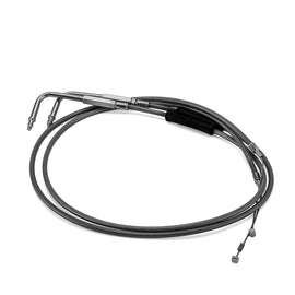 Black 44" Throttle and Idle Cable Kit for 1996 - UP Harley Softail FXST/FLST and 1999 - 2017 Harley Dyna FXD - Mofun - 90111009