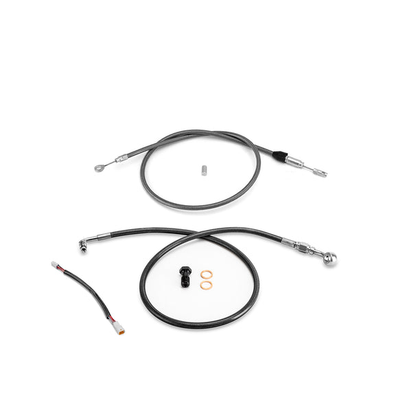 Throttle by Wire Extensions, Extended Length ABS Upper Hydraulic Front Brake Line, Clutch cable Kit for 2018 - 2024 Softail Fat Boy 114 (for 12" - 14" Handlebar ABS) - Mofun - 90109042