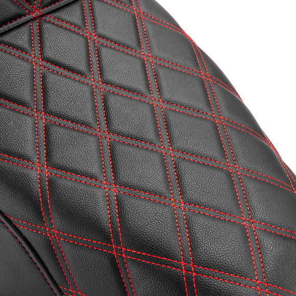 One Piece Driver & Passenger Two Up Seat Red Double Stitching for 2018 - 2024 Harley Softail Street Bob/Heritage Classic - Mofun - 90304007