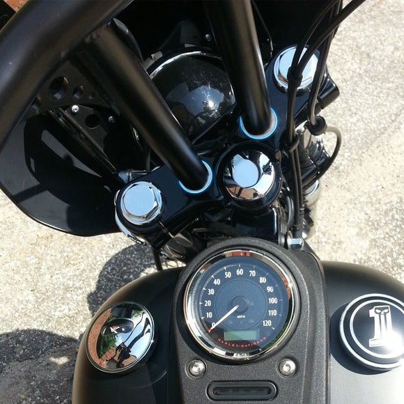 1973 - 2017 Harley Softail/Dyna/FXR CNC Solid Billet Aluminum Handlebar Riser Bushings - Mofun - 90104011