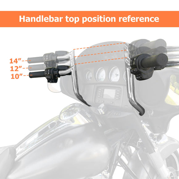 1986 - 2023 Harley Touring Electra Glide FLHT 10" Rise Ape Hanger Handlebar - Mofun - 90101016