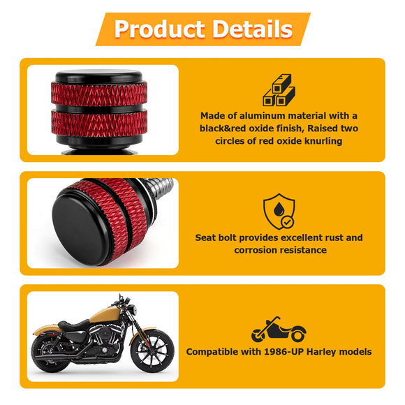 1986 - 2024 Harley Models Aluminum Seat Bolt Mount Screw for 1/4 inch - 20 Thread - Mofun - 90702003