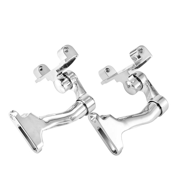 1993 - later Harley Touring Models Chrome Zinc Alloy Rear Passenger Adjustable Floorboard Mount - Mofun - 90406005
