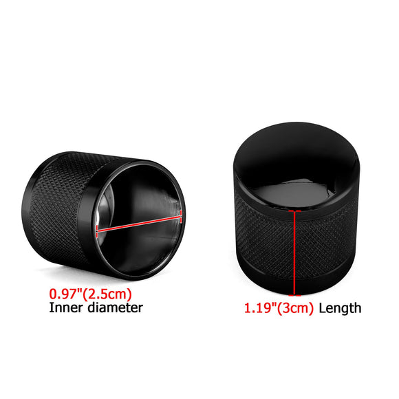 1994 - 2024 Harley Touring Softail Dyna 2Pcs Black Knurled Short Docking Hardware Covers - Mofun - 90703015