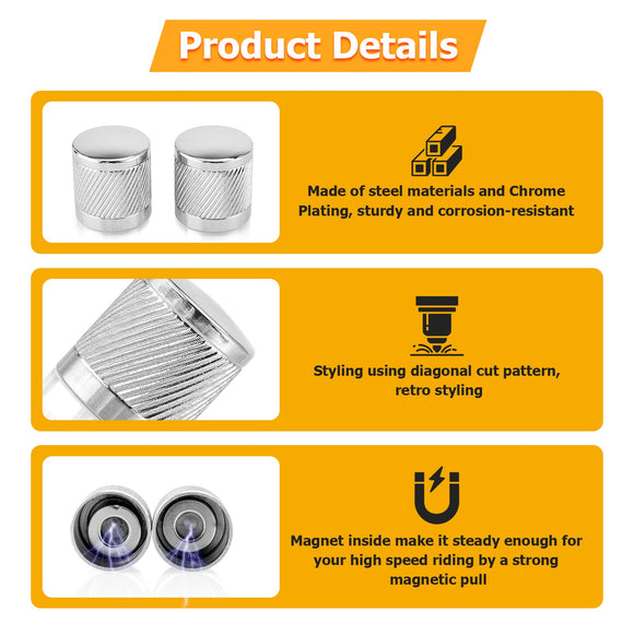 1994 - 2024 Harley Touring Softail Dyna 2Pcs Chrome Knurling of Beveled Cuts Short Docking Hardware Covers - Mofun - 90703010