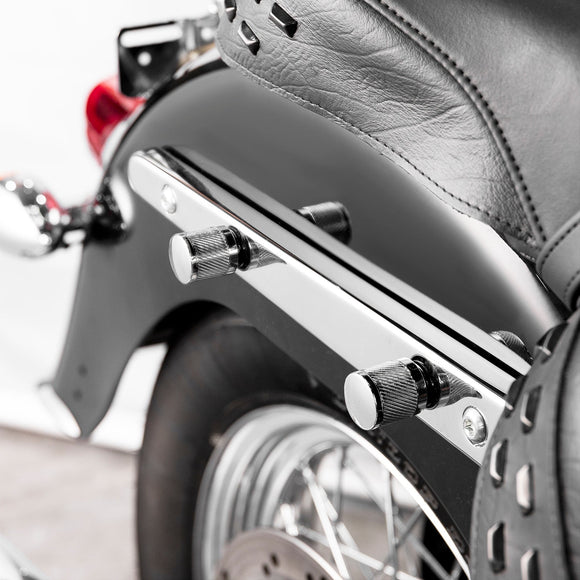 1994 - 2024 Harley Touring Softail Dyna 2Pcs Chrome Knurling of Beveled Cuts Short Docking Hardware Covers - Mofun - 90703010