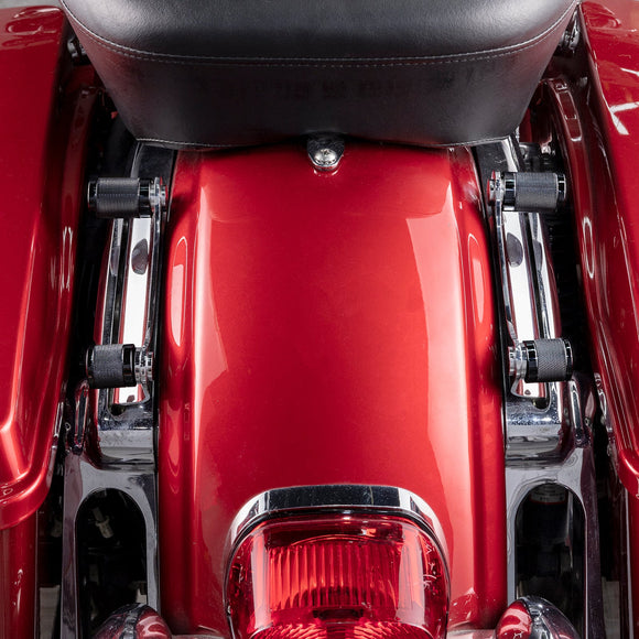 1994 - 2024 Harley Touring Steel Gloss Black Knurled Docking Hardware Covers - Mofun - 90703013