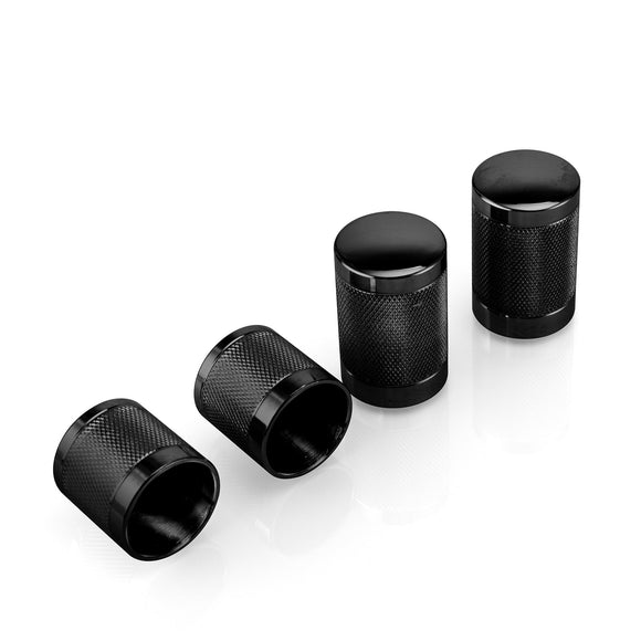 1994 - 2024 Harley Touring Steel Gloss Black Knurled Docking Hardware Covers - Mofun - 90703013
