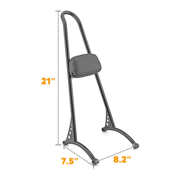 1996 - 2003 Harley Sportster XL XLH 883 1200 Passenger Backrest Sissy Bar w/ Pad - Mofun - HD127 - B