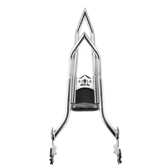 1997 - 2008 Harley Touring Chrome 27" Dual Sharp - Angle Passenger Backrest Sissy Bar - Mofun - 90302113