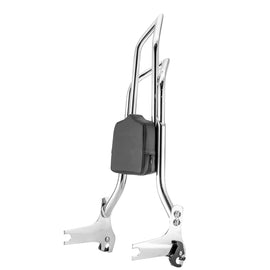 1997 - 2008 Harley Touring Chrome 27" Dual Sharp - Angle Passenger Backrest Sissy Bar - Mofun - 90302113
