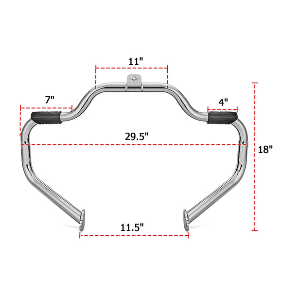 1997 - 2008 Harley Touring FLHT FLHR FLHX Mustache Engine Guard Highway Crash Bar - Mofun - HD048 - E