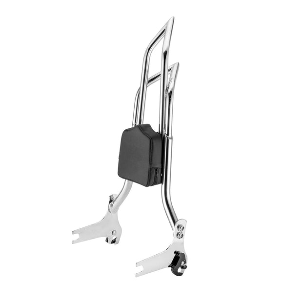 1997 - 2008 Harley Touring Gloss Black Quick Detachable 27" Dual Sharp - Angle Passenger Backrest Sissy Bar - Mofun - 90302113