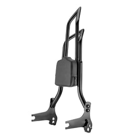1997 - 2008 Harley Touring Gloss Black Quick Detachable 27" Dual Sharp - Angle Passenger Backrest Sissy Bar - Mofun - 90302114