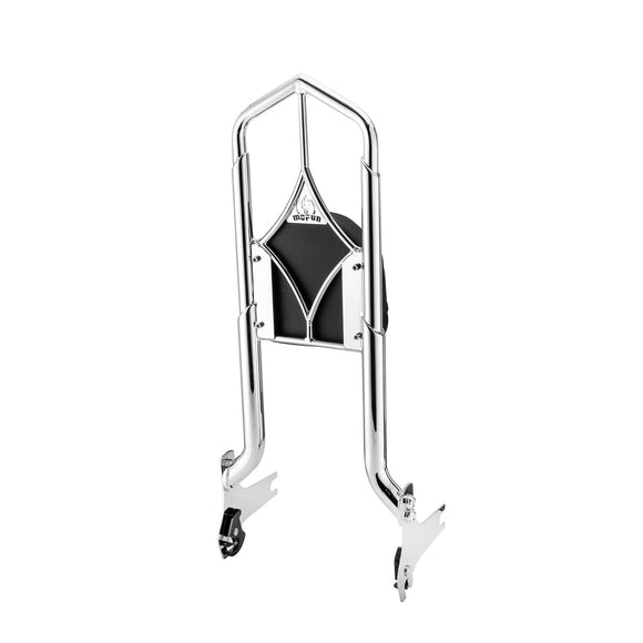 1997 - 2008 Harley Touring Road King Electra Glide Chrome Solid Steel Throne Passenger Sissy Bar Backrest - Mofun - 90302111