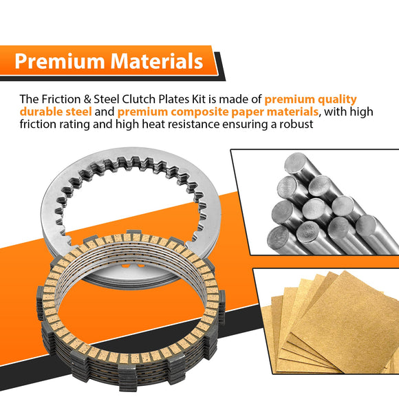 1999 - 2017 Harley Touring Softail Dyna Trike Twin Cam Models Clutch Steel Plate & Clutch Friction Plates Kit - Mofun - 90507009