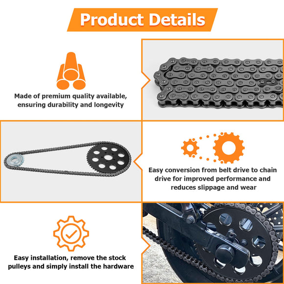 2006 - 2017 Harley - Davidson Dyna Twin CAM Steel Chain Drive Conversion Kit - Mofun - 90520029