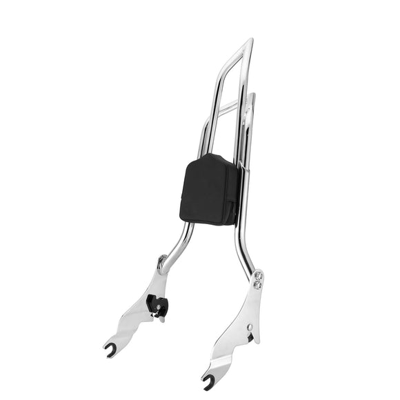 2009 - 2024 Harley Touring Road King FLHR Street Glide FLHX Gloss Black Dual Sharp - Angle 28" Passenger Backrest Sissy Bar - Mofun - 90302105
