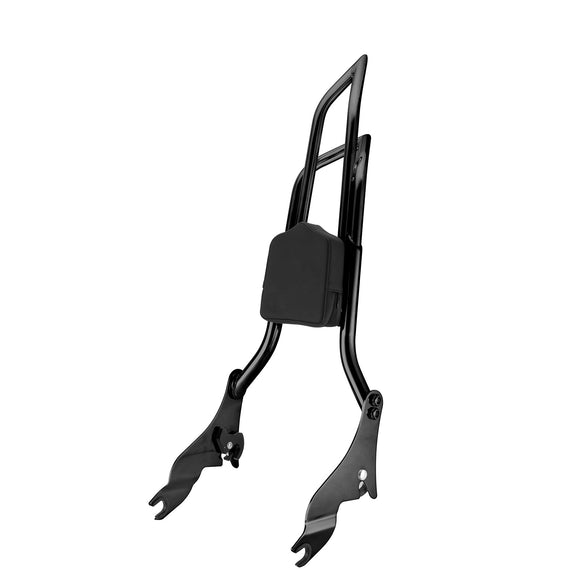 2009 - 2024 Harley Touring Road King FLHR Street Glide FLHX Gloss Black Dual Sharp - Angle 28" Passenger Backrest Sissy Bar - Mofun - 90302106