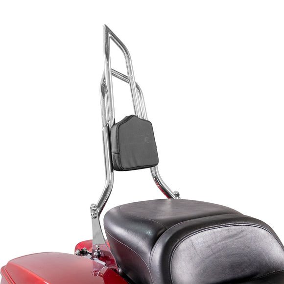 2009 - 2024 Harley Touring Road King FLHR Street Glide FLHX Gloss Black Dual Sharp - Angle 28" Passenger Backrest Sissy Bar - Mofun - 90302105