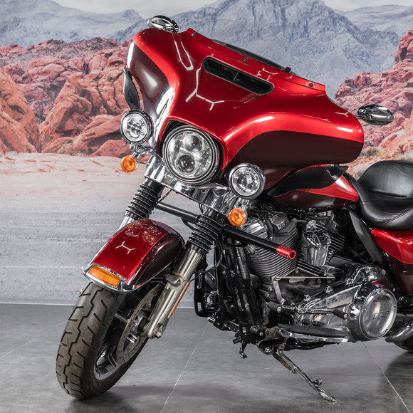 2009 - 2025 Harley Touring without Lower Fairing Steel High Front Highway Engine Guard Crash Bar - Mofun - 90201100