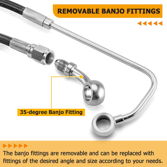 2011 - 2014 Harley Softail Deluxe/Fat Boy Extended Length ABS Upper Hydraulic Front Brake Line Kit for 12" - 14" Handlebar - Mofun - 90110342