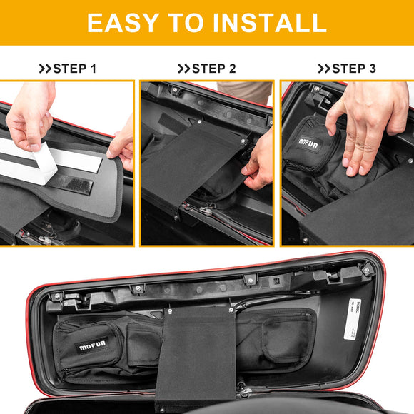 2014 - 2023 Harley Touring Black Nylon Motorcycle Saddlebag Lid Organizer - Mofun - 90209018