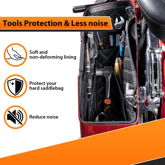 2014 - 2024 Harley Davidson Road King Street Glide Motorcycle Saddlebag Liners w/ Tool Pockets - Mofun - 90209019