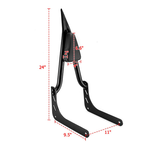 2016 - 2024 Indian Scout Sixty Black Fat Bar 1.3" Quick Release Passenger Backrest Sissy Bar - Mofun - 90302146