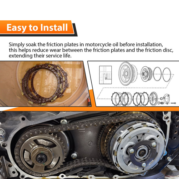 2017 - 2025 Harley FL Touring Models & 2018 - 2025 Harley Softails Models Clutch Steel Plate & Clutch Friction Plates Kit - Mofun - 90507006