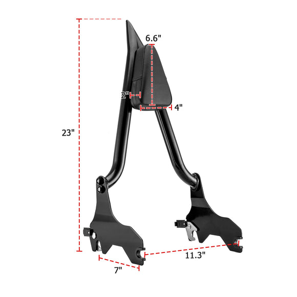 2018 - 2024 Harley Softail Sport Glide FLSB / Low Rider FXLR FXLRS Black 23" Passenger Sissy Bar - Mofun - 90302126