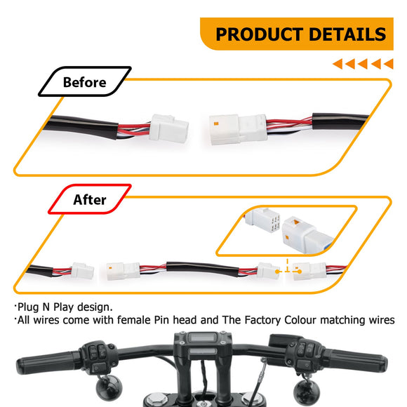 2021 - 2023 Harley Touring Milwaukee - Eight Non - ABS Models Throttle by Wire Extension, Extended Length Clutch Cable and Hydraulic Front Non - ABS Brake Line (for 12" - 14" Handlebar Non - ABS) - Mofun - 90109210