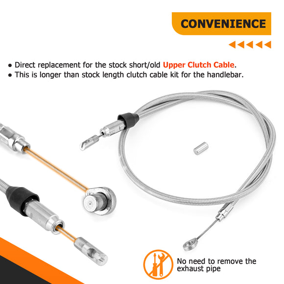 Throttle by Wire Extensions, ABS Upper Hydraulic Front Brake Line, Clutch Line Kit for 2020 - 2024 Harley Softail Fat Bob/Low Rider (for 12" - 14" Handlebar ABS) - Mofun - 90109037