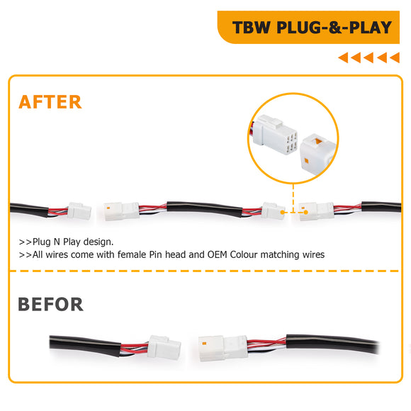 Throttle by Wire Extensions, Extended Length ABS Upper Hydraulic Front Brake Line, Clutch cable Kit for 2018 - 2024 Softail Fat Boy 114 (for 12" - 14" Handlebar ABS) - Mofun - 90109041