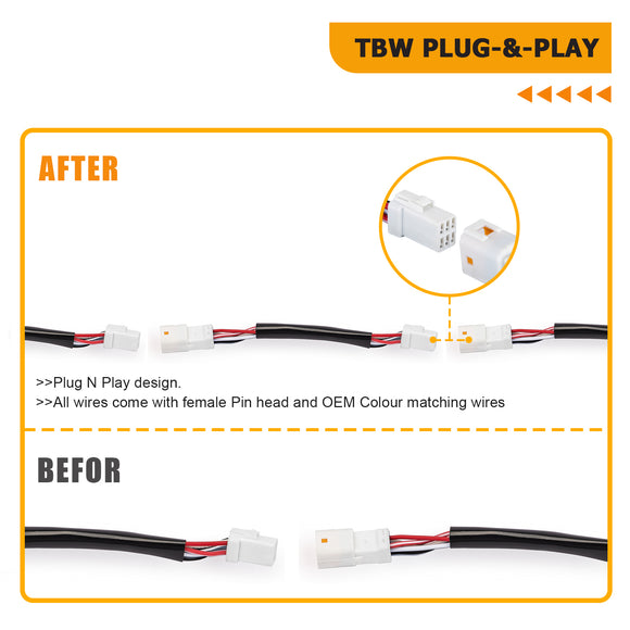 Throttle by Wire Extensions, ABS Upper Hydraulic Front Brake Line, Clutch Line Kit for 2020 - 2024 Harley Softail Fat Bob/Low Rider (for 12" - 14" Handlebar ABS) - Mofun - 90109037