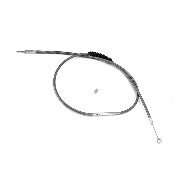 68 11/16" Extended Length Black Stainless Steel Clutch Cable for Harley Touring Dyna Softail - Mofun - 90112026