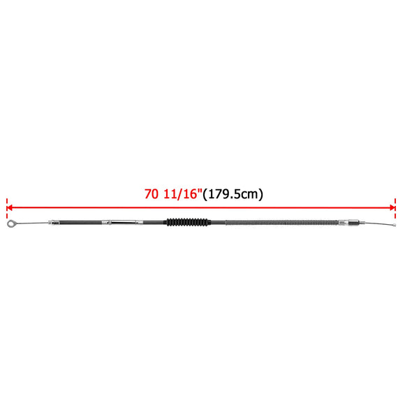 70 11/16" Extended Length Black Stainless Steel Clutch Cable for 1987 - 2006 Harley Big Twin & Softail - Mofun - 90112045