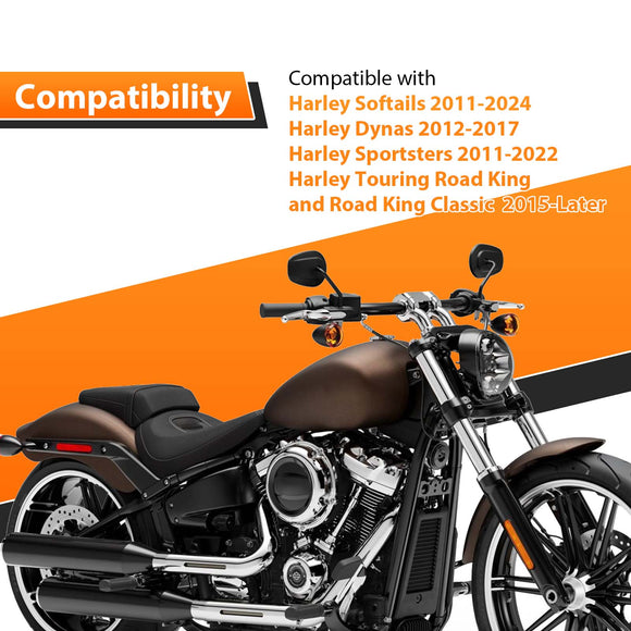 Gloss Black 14" Rise Pre - Wired Plug & Play APE Hanger Bar - Sharp Handlebar for 2011 - 2024 Harley Softails & 2015 - Later Harley Touring Road King - Mofun - 90101644
