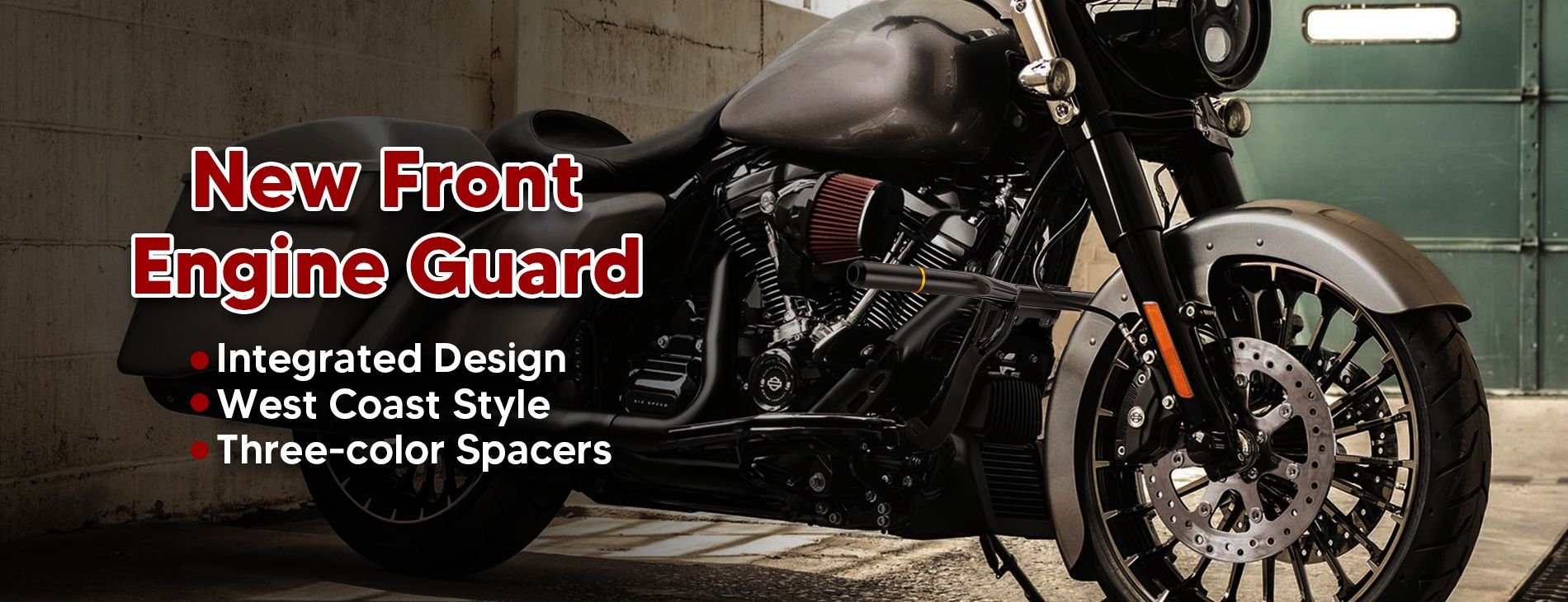 Front engine guard crash bar