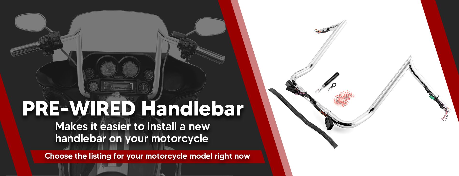 Pre wired handlebar ape hange