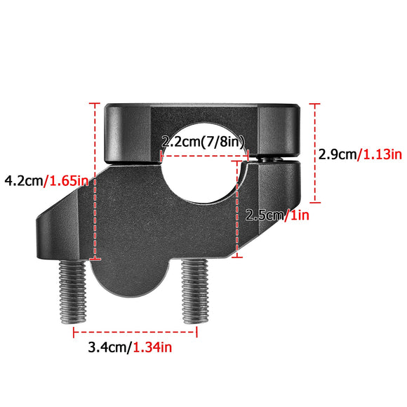 Billet 6061 T - 6 Aluminum Gloss Black Handlebar Riser Universal Fit for 7/8" 22mm Handlebars - Mofun - 90102019