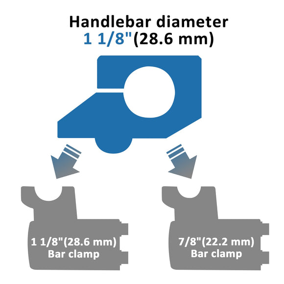 Billet 6061 T - 6 Aluminum Silver Handlebar Riser Universal Fit for 1 1/8" Handlebars - Mofun - 90102020