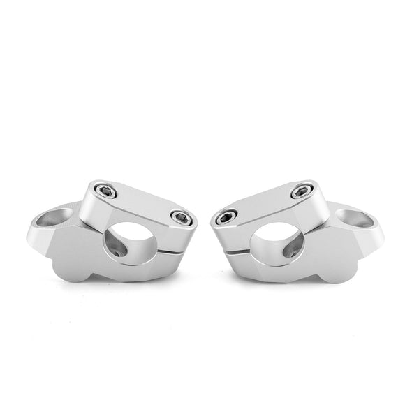Billet 6061 T - 6 Aluminum Silver Handlebar Riser Universal Fit for 1 1/8" Handlebars - Mofun - 90102020