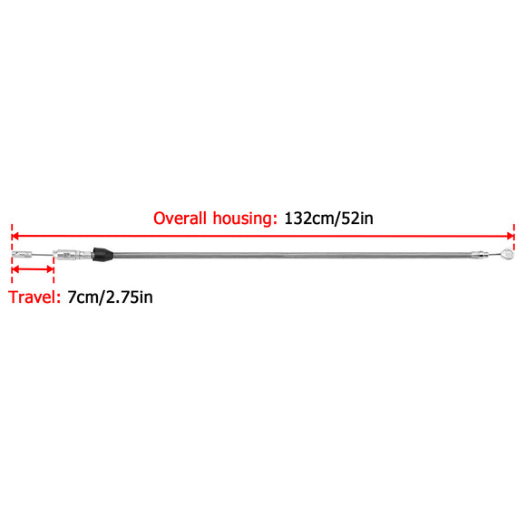 52" Extended Length Quick Connect Braided Stainless Steel Upper Clutch Cable for 2021 - 2023 Harley Touring Models - Mofun - 90112104