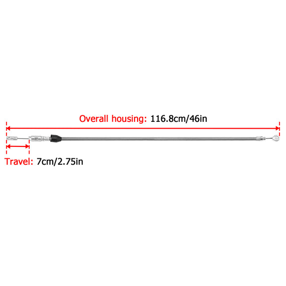 46" Extended Length Quick Connect Braided Stainless Steel Upper Clutch Cable for 2018 - later Harley Softail & 2021 - later Touring - Mofun - 90112102