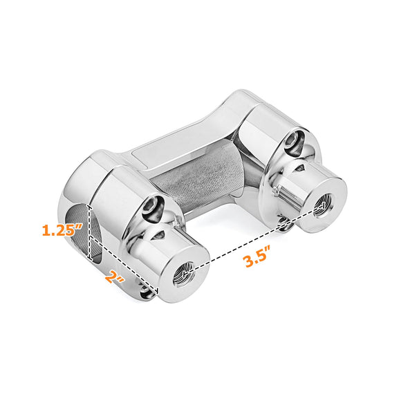Harley 18 - UP Fat Bob 2018–UP Sport Glide 1.25" Diameter Chrome 2" Height Handlebar Risers Top Covers - Mofun - 90103131