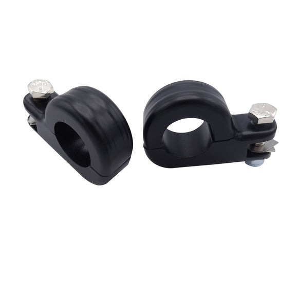 Harley Aluminum Matte Black Engine Guard Peg Mount for 1.25" Diameter Tubing - Mofun - 90402002