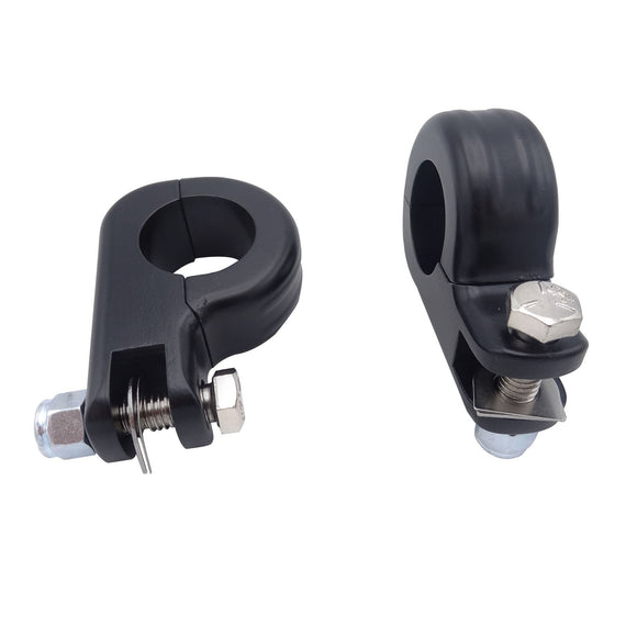 Harley Aluminum Matte Black Engine Guard Peg Mount for 1.25" Diameter Tubing - Mofun - 90402002