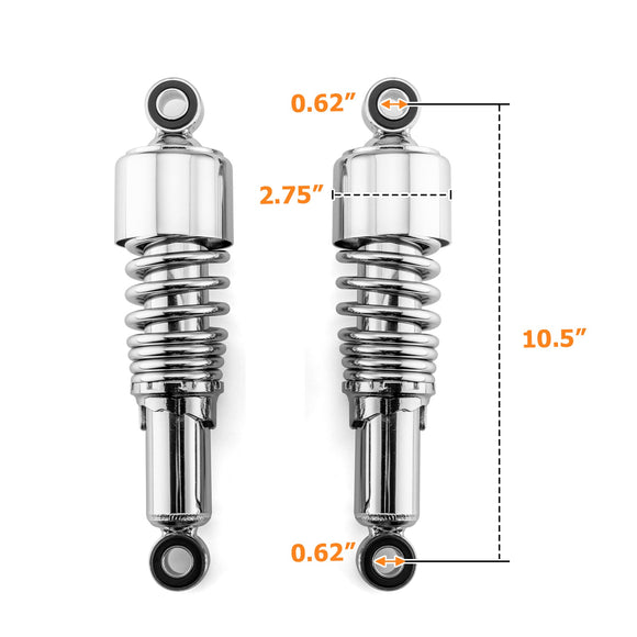 Harley Davidson Touring Road King Street Glide Chrome 10.5 in/267mm Rear Shocks Lowering Kit - Mofun - 90105029